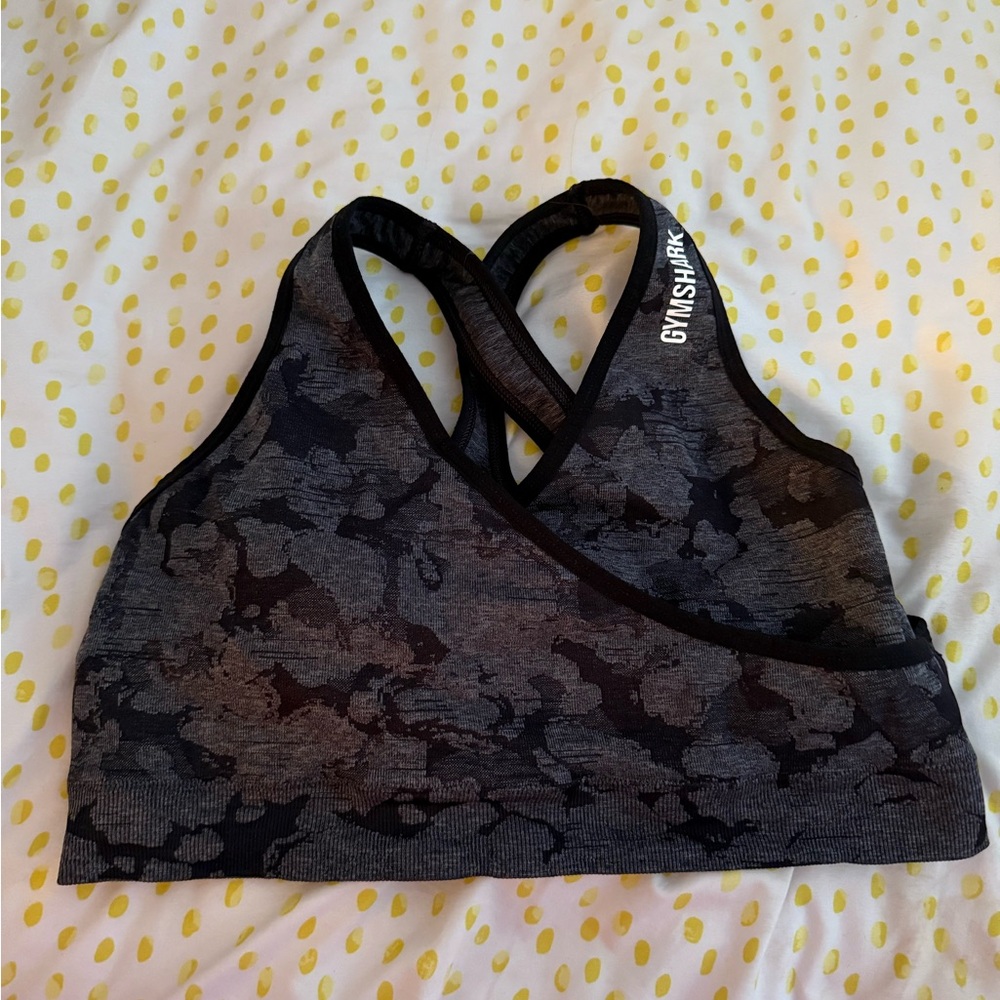 Gymshark Black and Gray Sports Bra Intimates